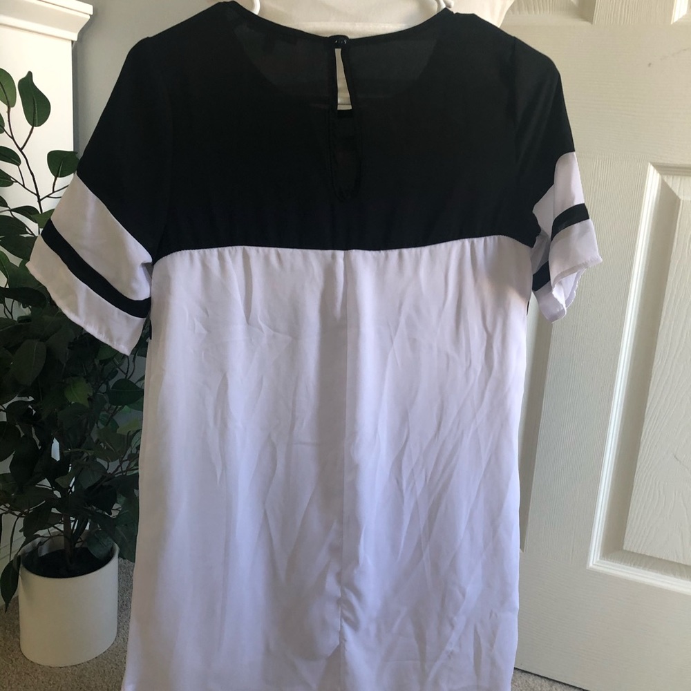 Black and white shift dress gently used